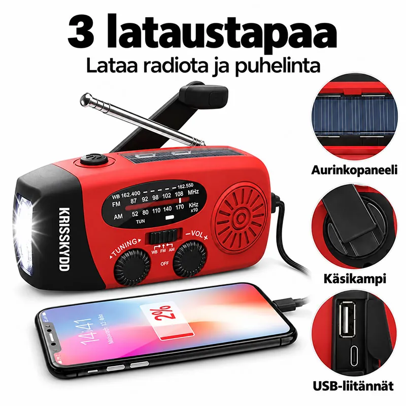 Avarinio radijo įkrovimo būdai